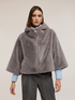 Hooded cape with plush effect image number 0