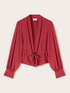 Georgette blouse with shawl neckline image number 4