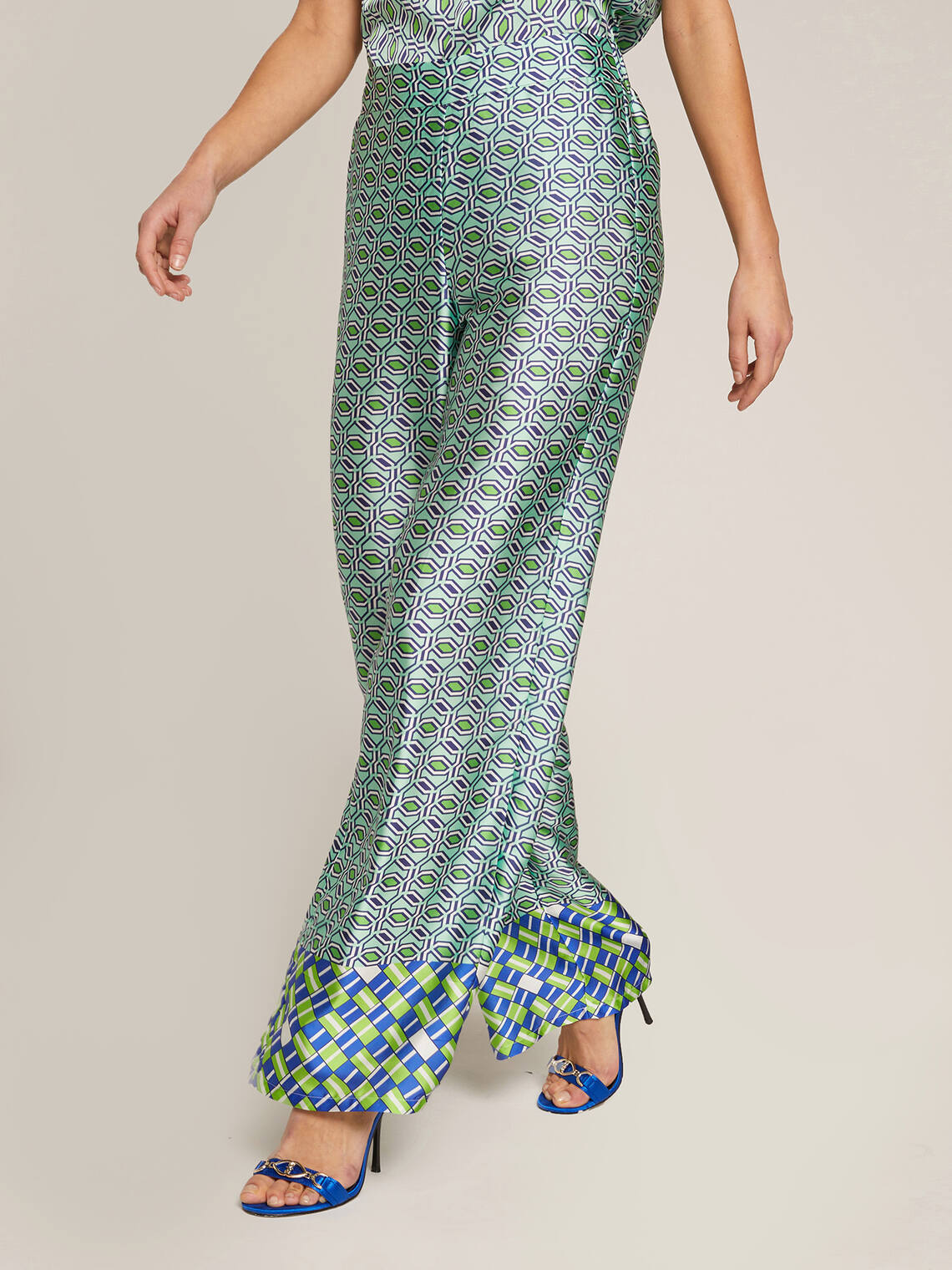 Pantaloni larghi fantasia geometrica - Motivi.com