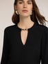 Cr&ecirc;pe de chine blouse with metal loop image number 3