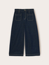 Cropped wide leg jeans with contrast stitching image number 4
