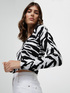 Zebra pattern jacquard sweater image number 2