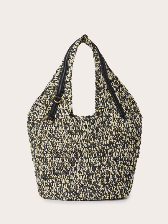 Geflochtene Shopper-Tasche mit Schultergriffen