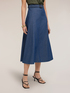 Paneled chambray skirt image number 0