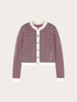 Striped openwork knit cardigan image number 5