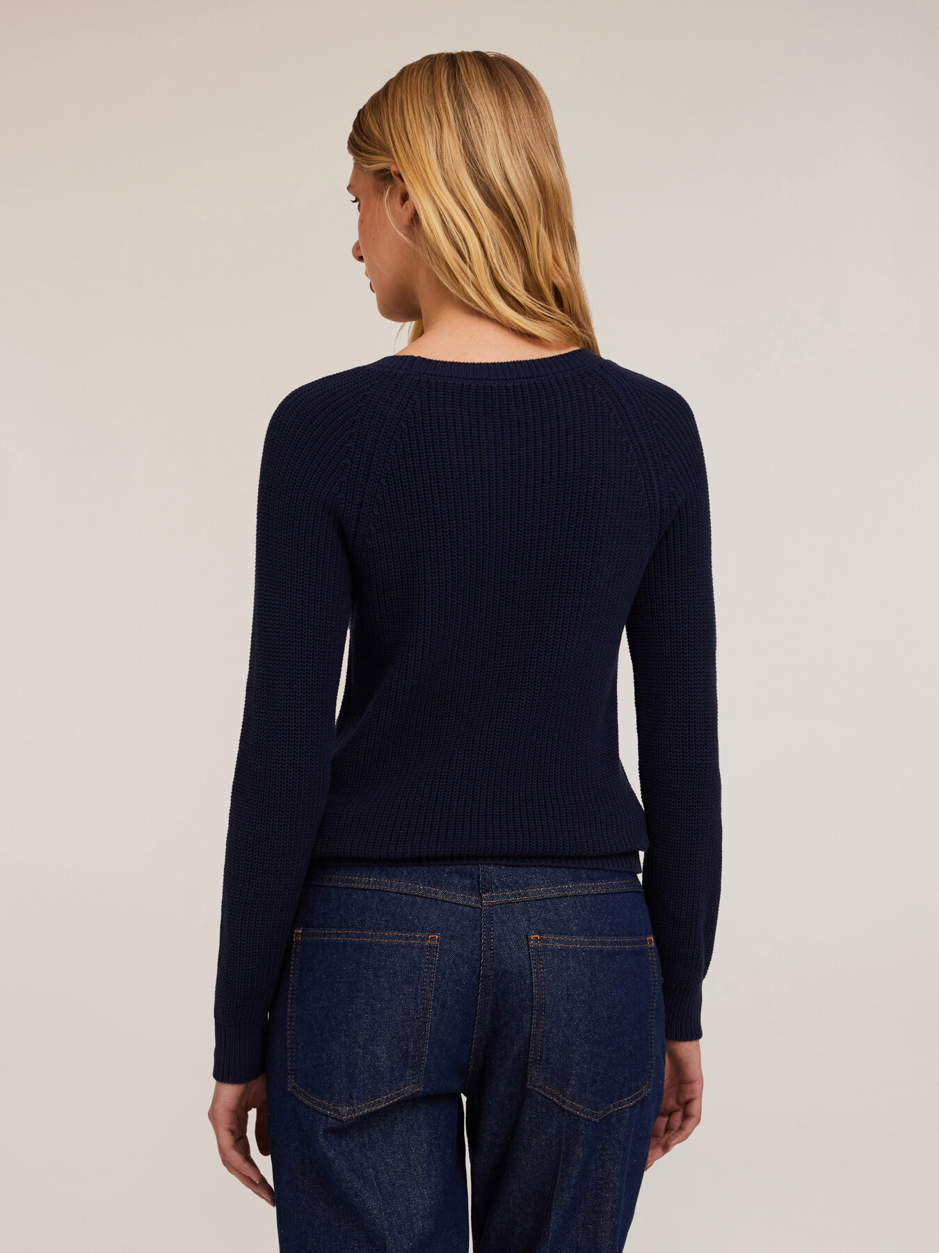 Pull-over col rond en coton image number 1
