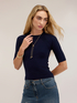Viscose sweater with ribbed raglan sleeves image number 0