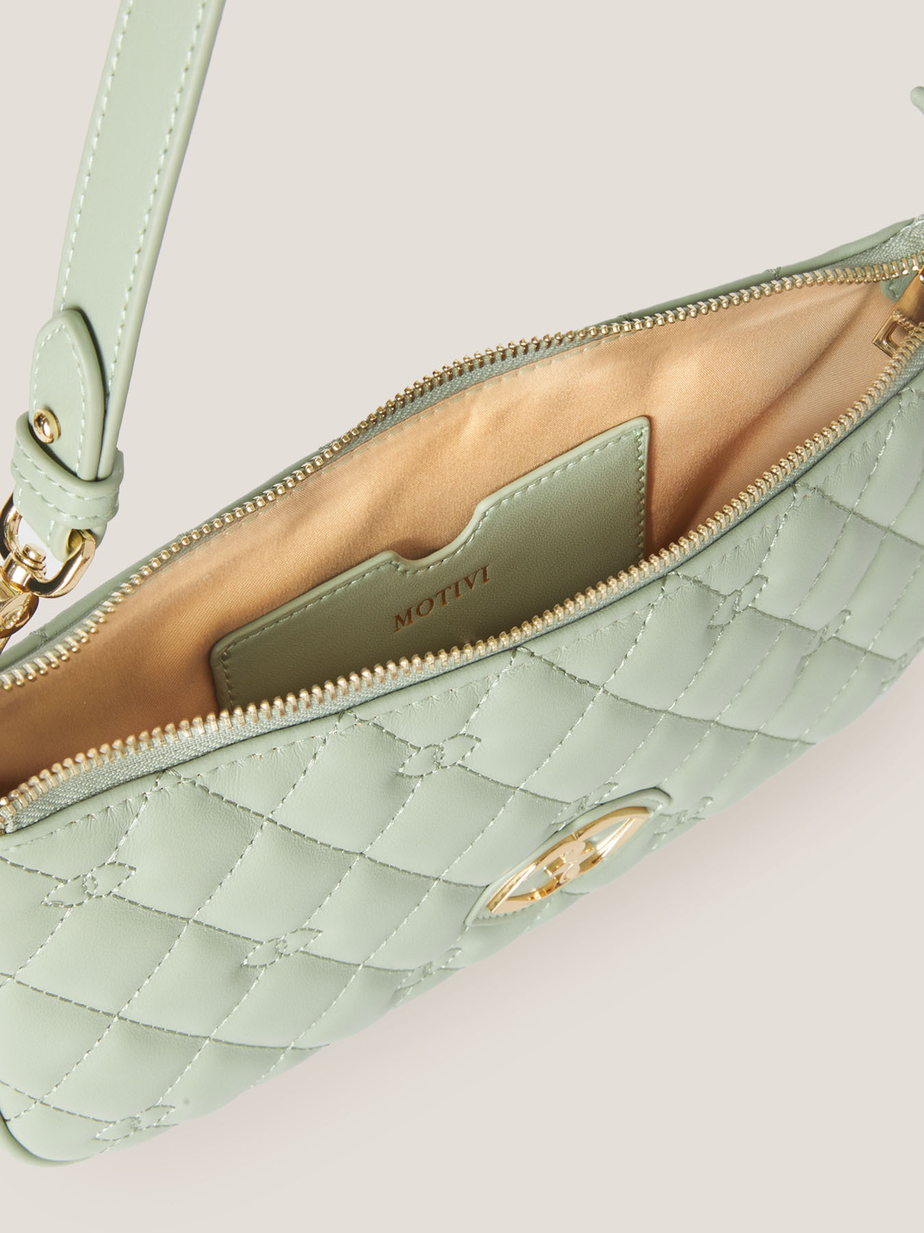 Borsa Baguette piatta in tessuto spalmato trapuntata image number 4