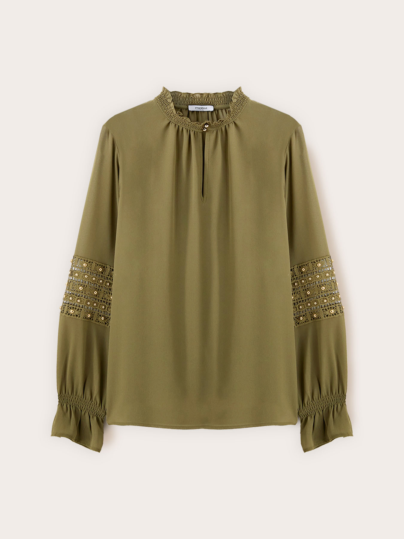 Blouse en georgette avec manches brod&eacute;es image number 4