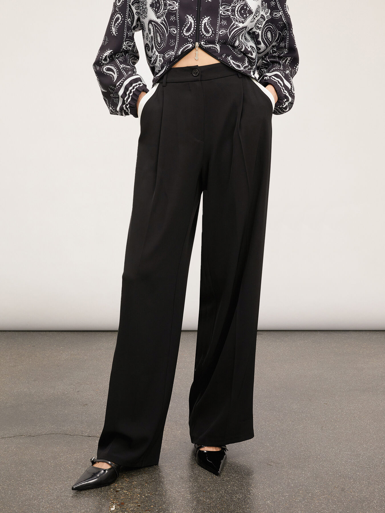 Elegant trousers with side band image number 0