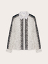 Camicia a pois con inserti in pizzo image number 4