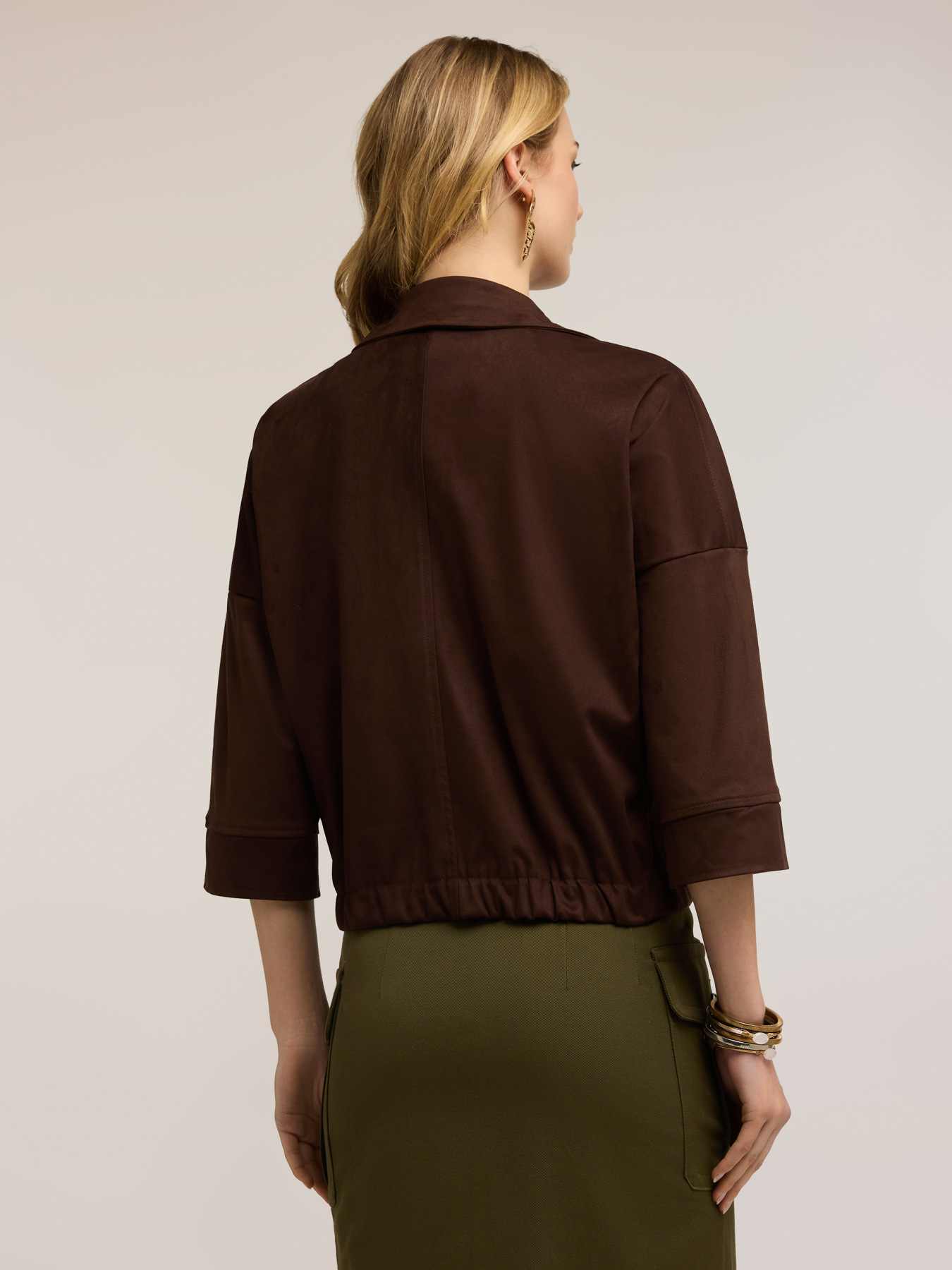 Short oversized jacket with pockets image number 1