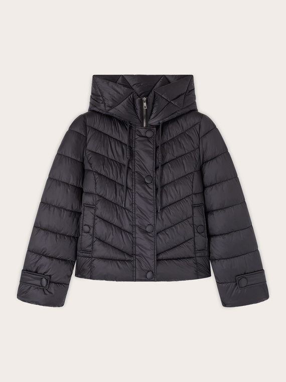 Kurze Daunenjacke mit Kapuze