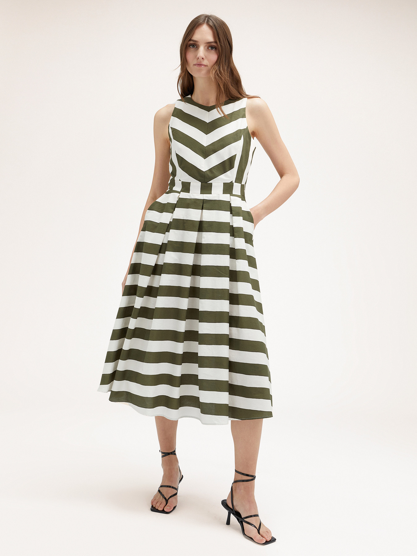 Striped midi dress image number 0
