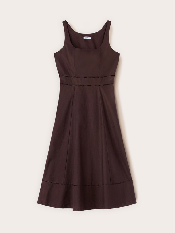 Flare-Kleid aus Popeline mit Ajour&eacute;