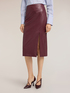 Coated fabric pencil skirt with slit image number 2