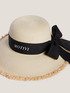 Straw summer hat with ribbon image number 1