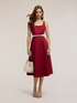 Flare dress in poplin with ajour&eacute; image number 0