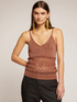 Top in maglia lurex bronzo image number 0