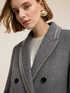 Double-breasted coat in wool blend with decorations image number 3