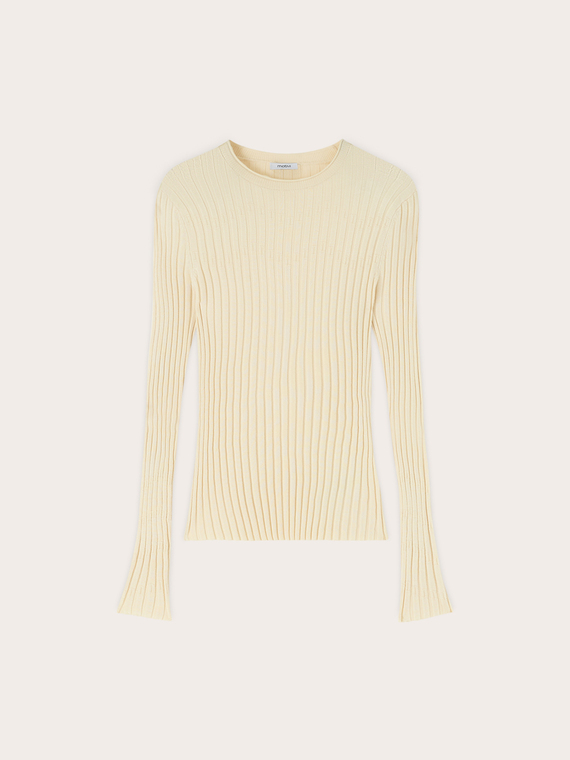 Pull &agrave; c&ocirc;tes plates avec poignet &eacute;vas&eacute;