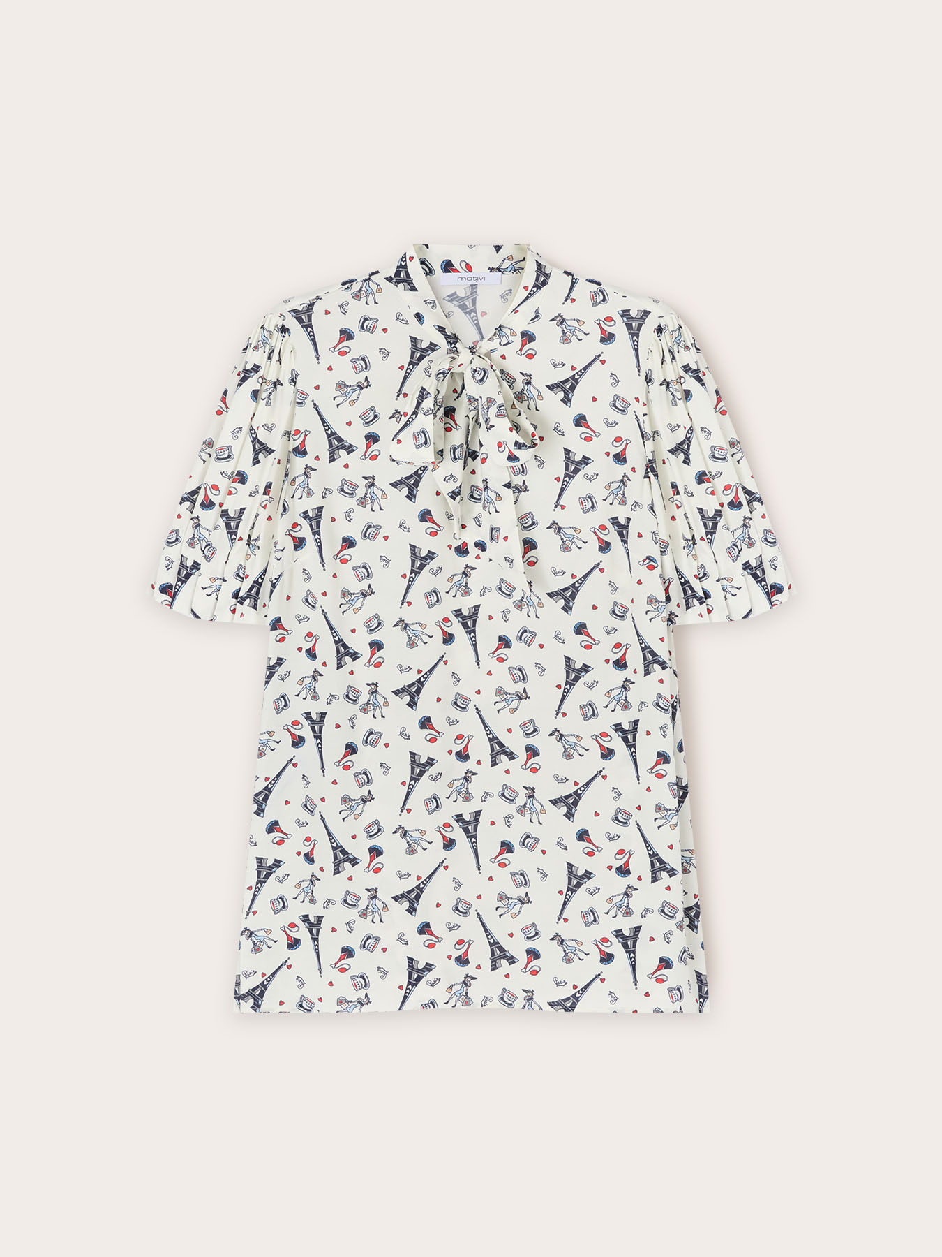 Blouse avec n&oelig;ud &agrave; motif Paris image number 4