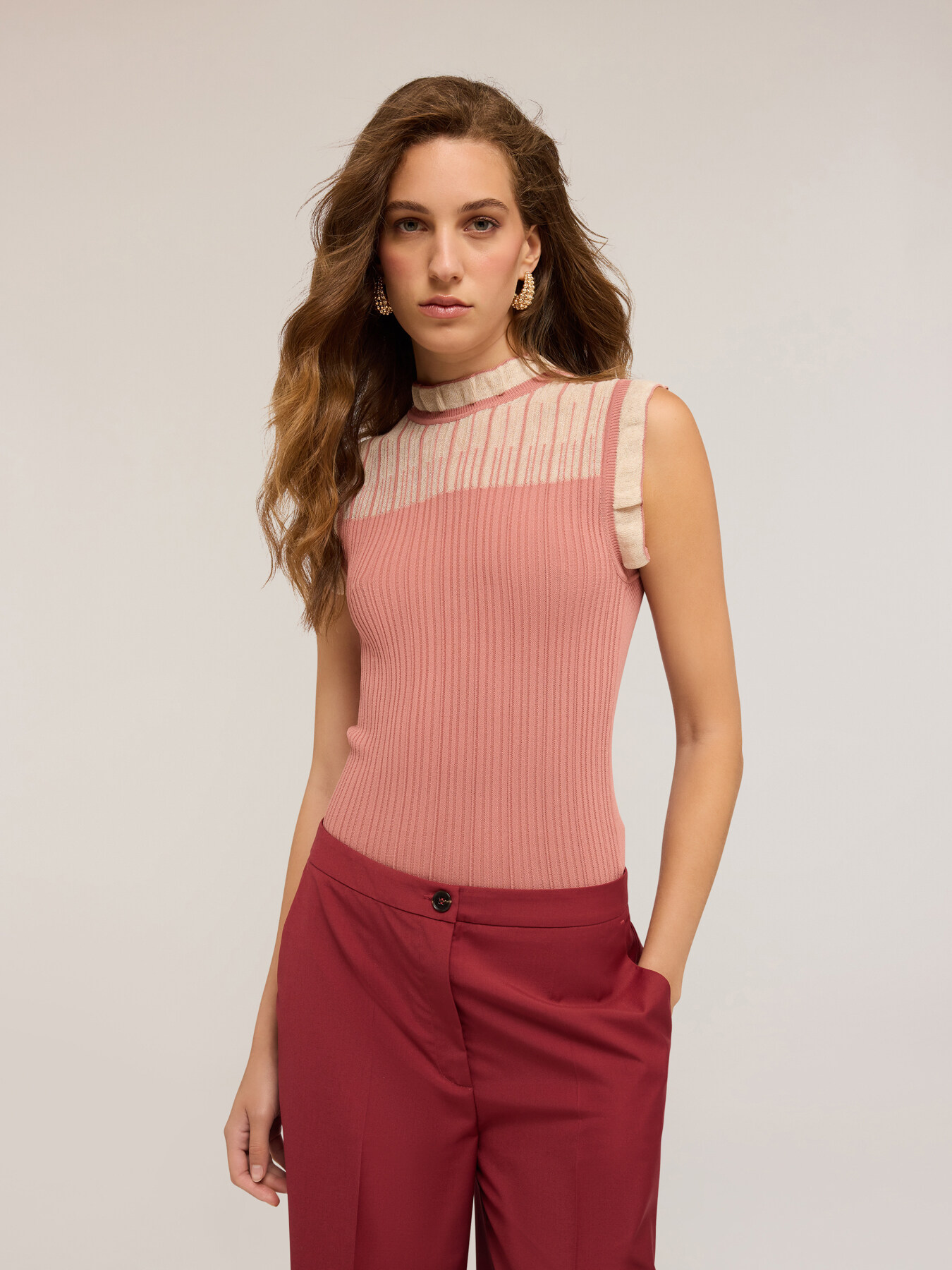 Ribbed knit top image number 0