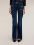 Jeans flare vita alta con applicazione gioiello image number 1
