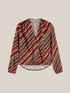 Blusa in raso stampa diagonale image number 3