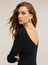 Ausgestelltes Kleid aus gerippter Strickware mit Kettchen image number 3
