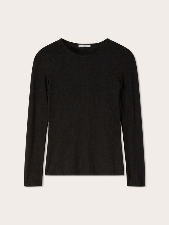 Ribbed T-shirt in modal blend