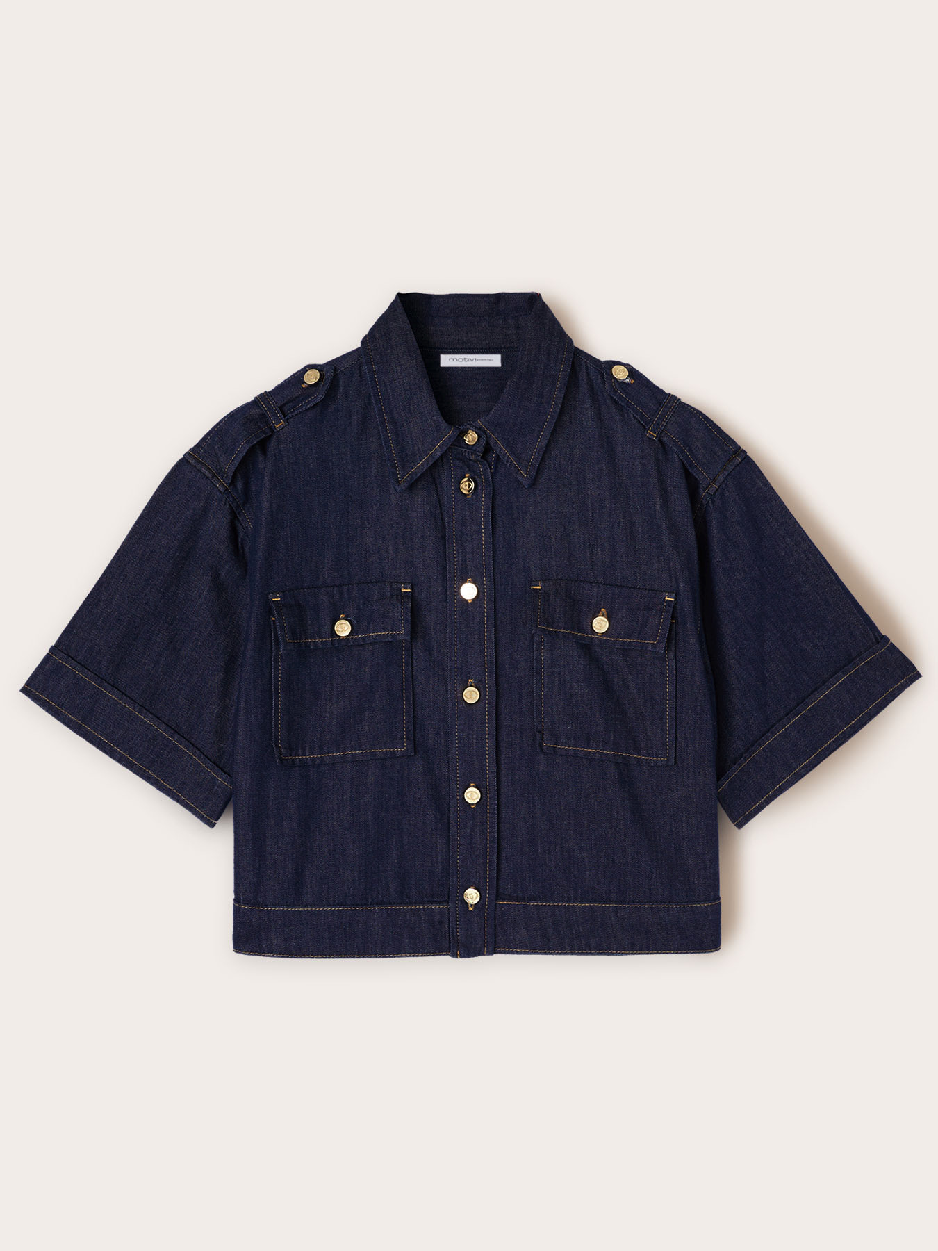 Boxy denim shirt image number 4