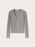 Short ribbed wool blend cardigan image number 4