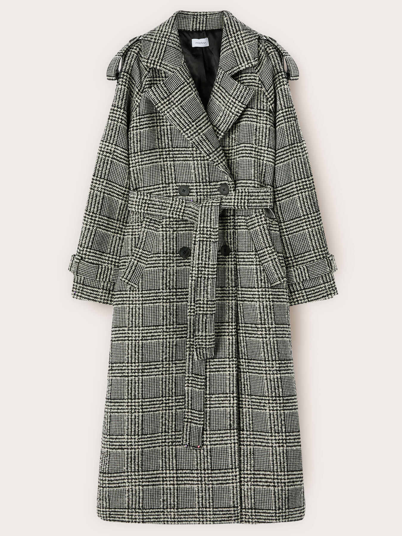 Mixed wool coat in check pattern