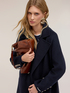 Manteau crois&eacute; en laine m&eacute;lang&eacute;e avec ceinture image number 1