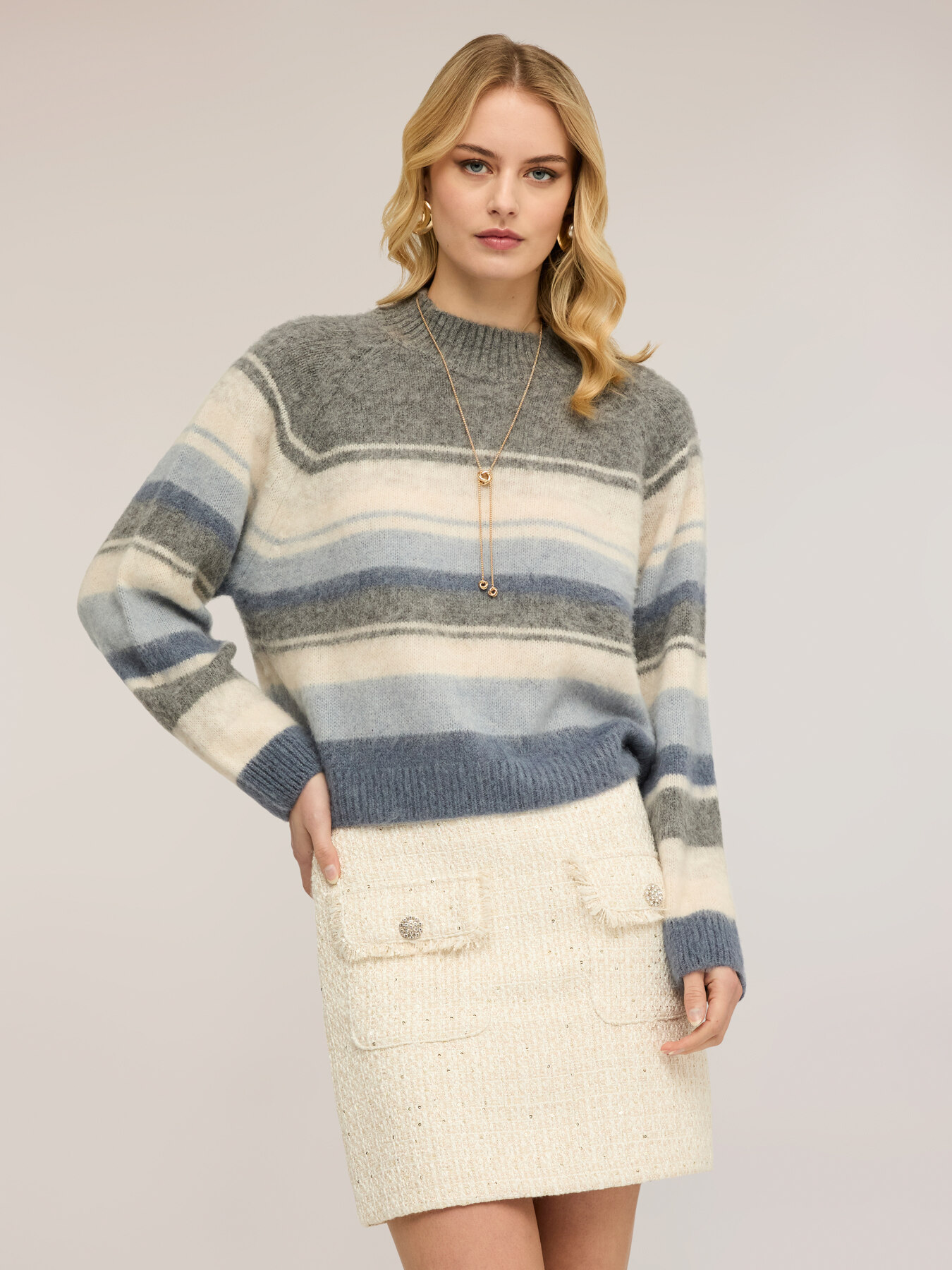 Striped wool blend sweater image number 0