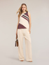 Top plisado en georgette con estampado image number 2