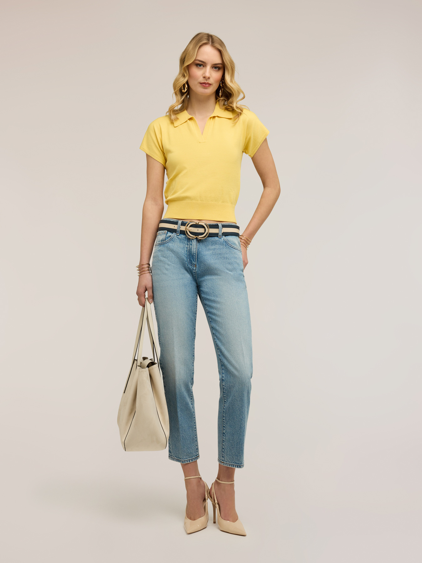 Regular fit jeans with pressed crease image number 0
