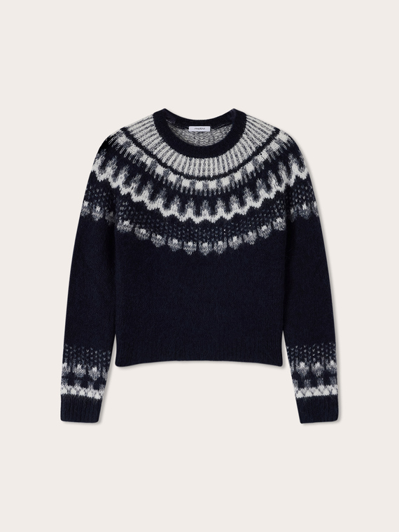 Fair isle sweater in alpaca blend with sequins