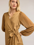 Satin blouse with V-neck and bow image number 3