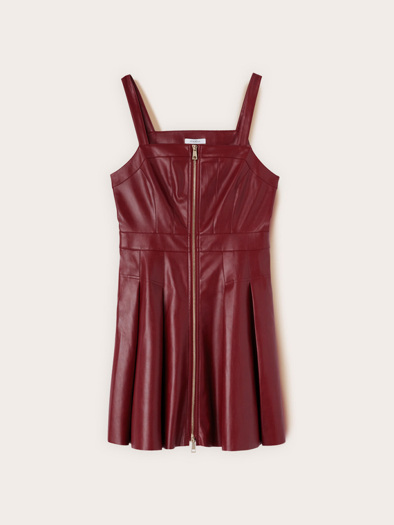Layered dress in coated fabric