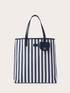 Shopping bag in canvas a righe image number 0
