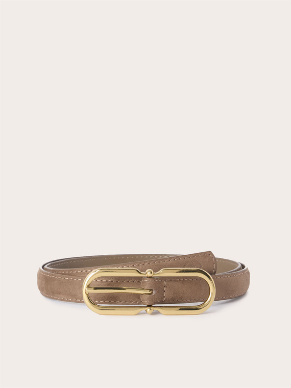 Belt with double oval buckle