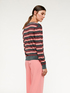 Lurex striped pullover sweater image number 1