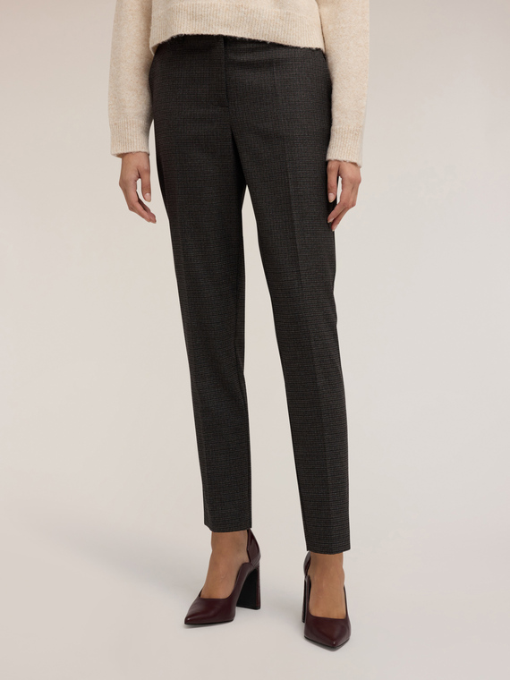 Pantalon regular en tissu teint fil