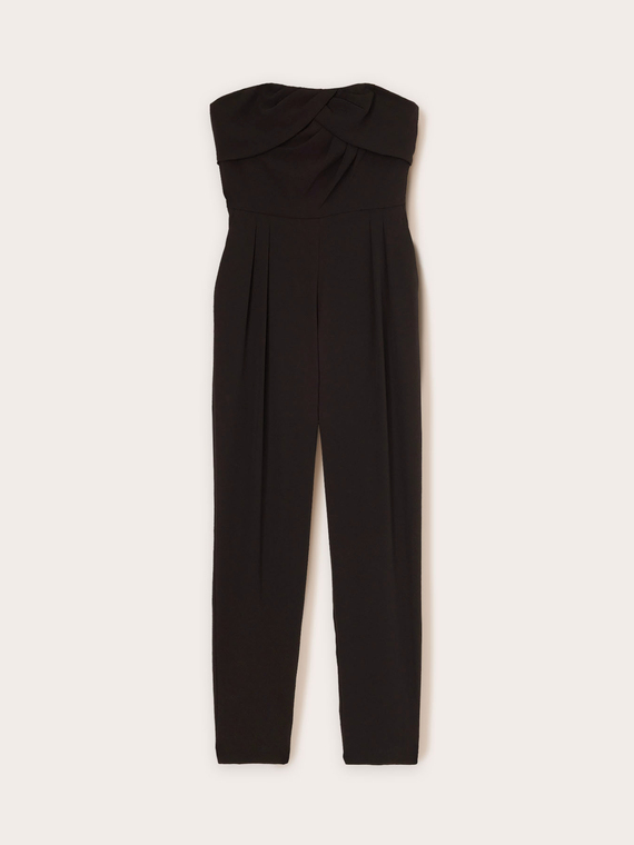 Long jumpsuit with draped bustier