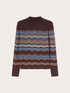 Pull col roul&eacute; en viscose avec motif zigzag image number 4