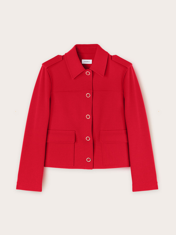 Veste en mélange de viscose avec pattes d'épaule