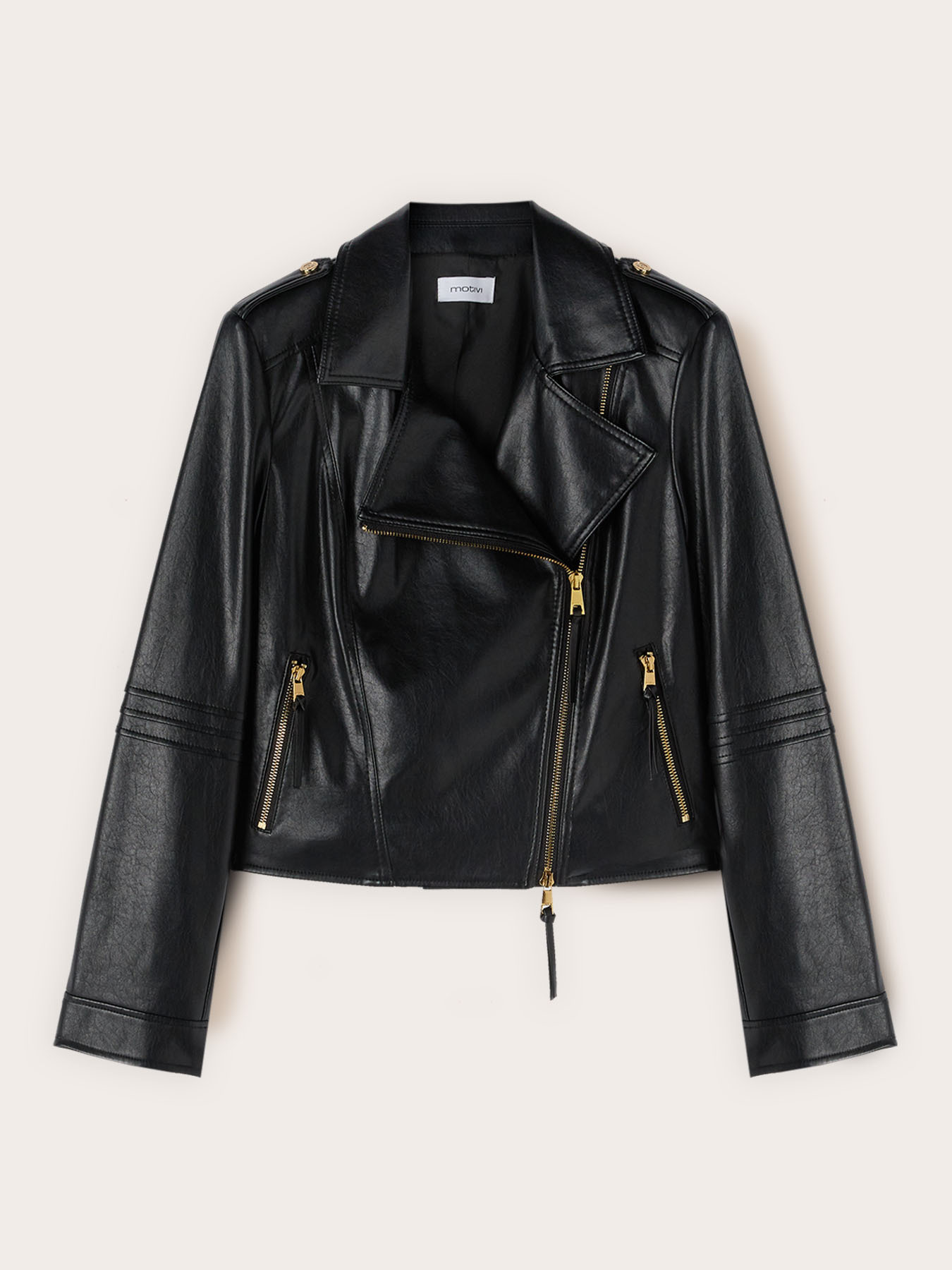 Bikerjacke mit goldenen Rei&szlig;verschl&uuml;ssen image number 4
