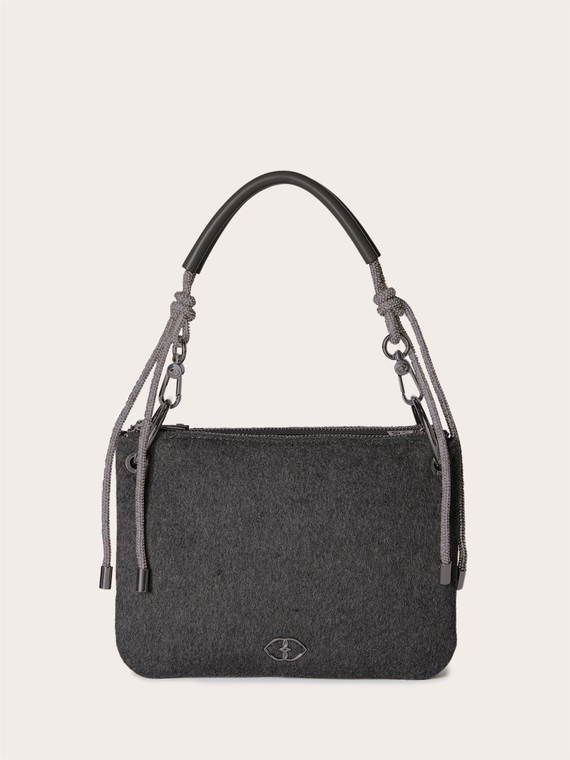 Bolso twins en tejido revestido y pa&ntilde;o